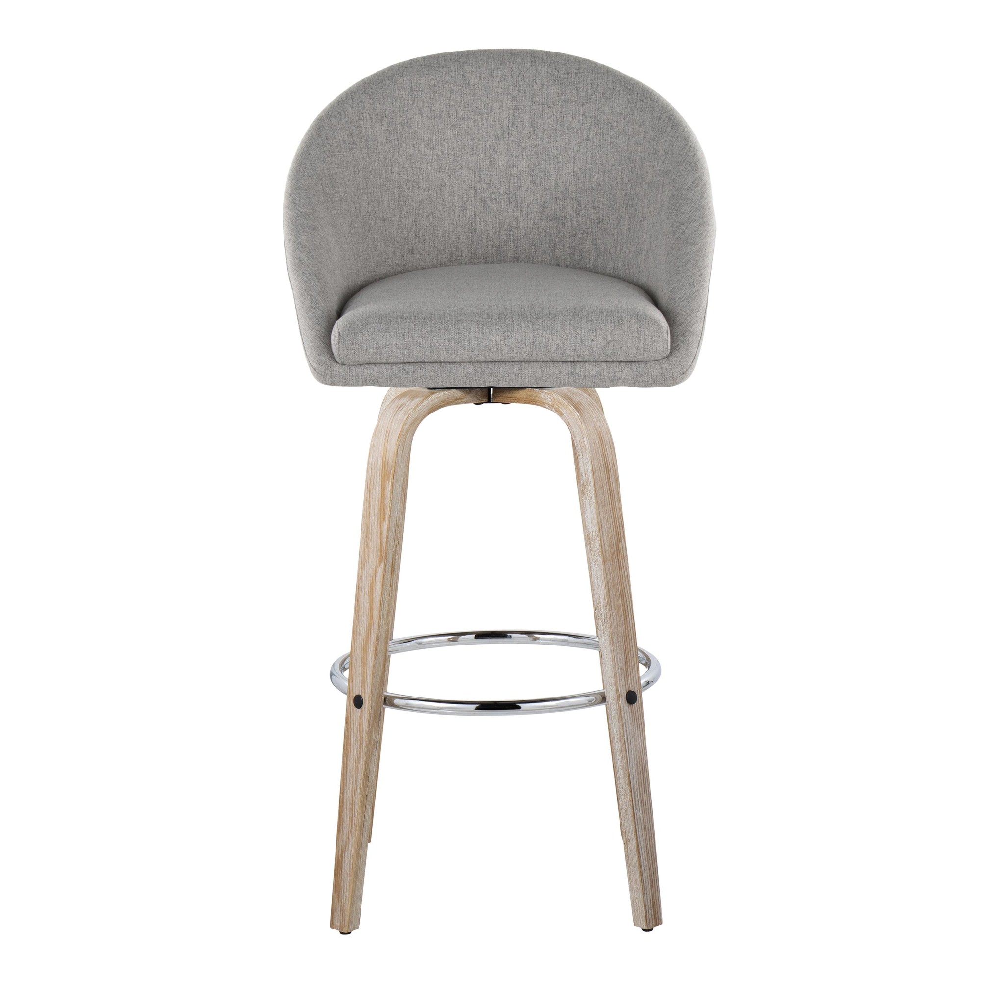 Matisse 30 Contemporary Grey Fabric Swivel Barstools (Set of 2) 8 Matisse 30 Contemporary Grey Fabric Swivel Barstools (Set of 2) - Image 8