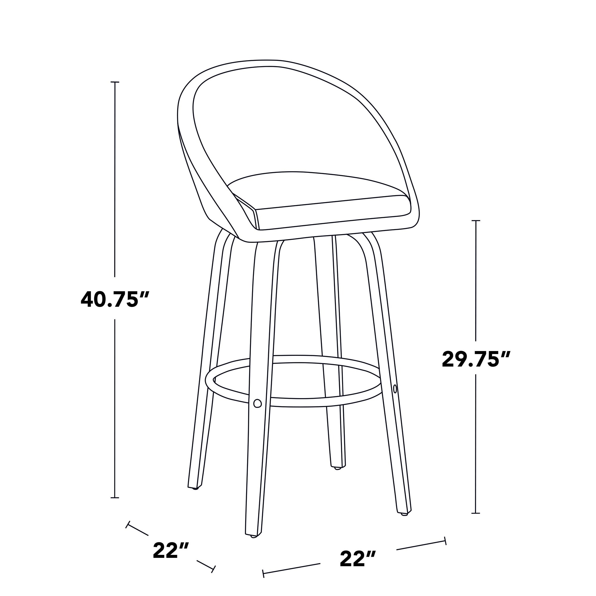 Matisse 30 Contemporary Grey Fabric Swivel Barstools (Set of 2) 9 Matisse 30 Contemporary Grey Fabric Swivel Barstools (Set of 2) - Image 9