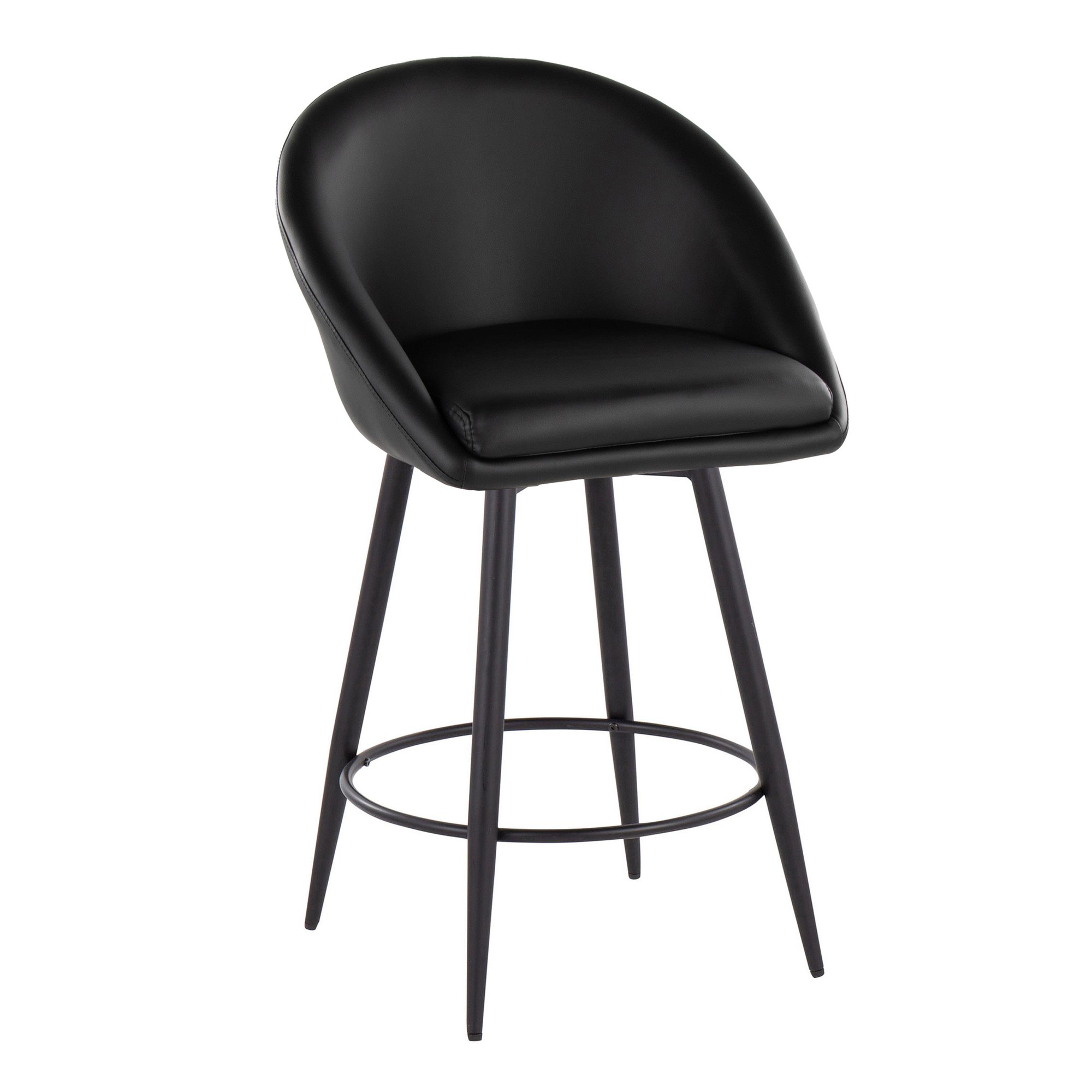 Matisse Black Contemporary 26-Inch Swivel Counter Stools (Set of 2) 5 Matisse Black Contemporary 26-Inch Swivel Counter Stools (Set of 2) - Image 5
