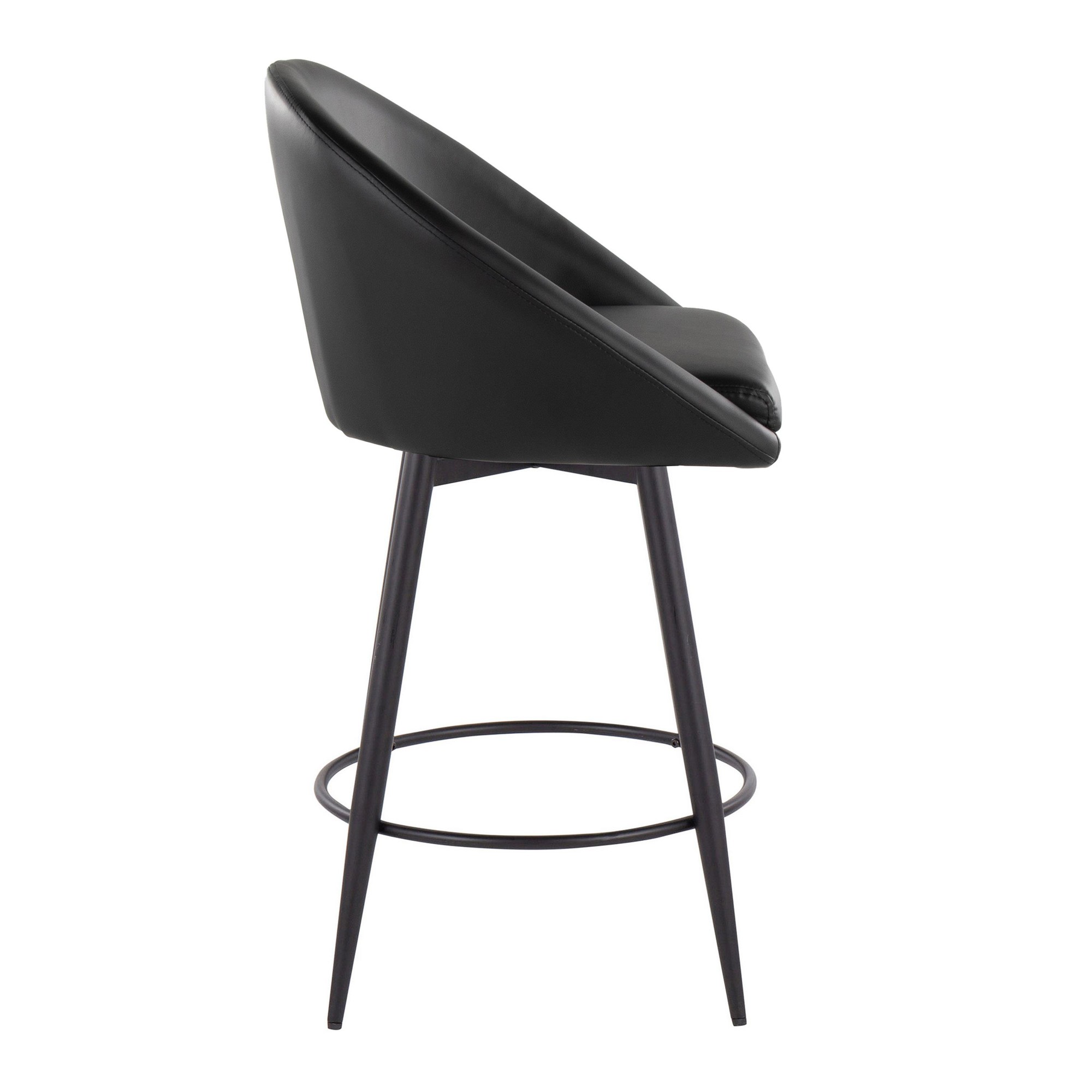 Matisse Black Contemporary 26-Inch Swivel Counter Stools (Set of 2) 6 Matisse Black Contemporary 26-Inch Swivel Counter Stools (Set of 2) - Image 6