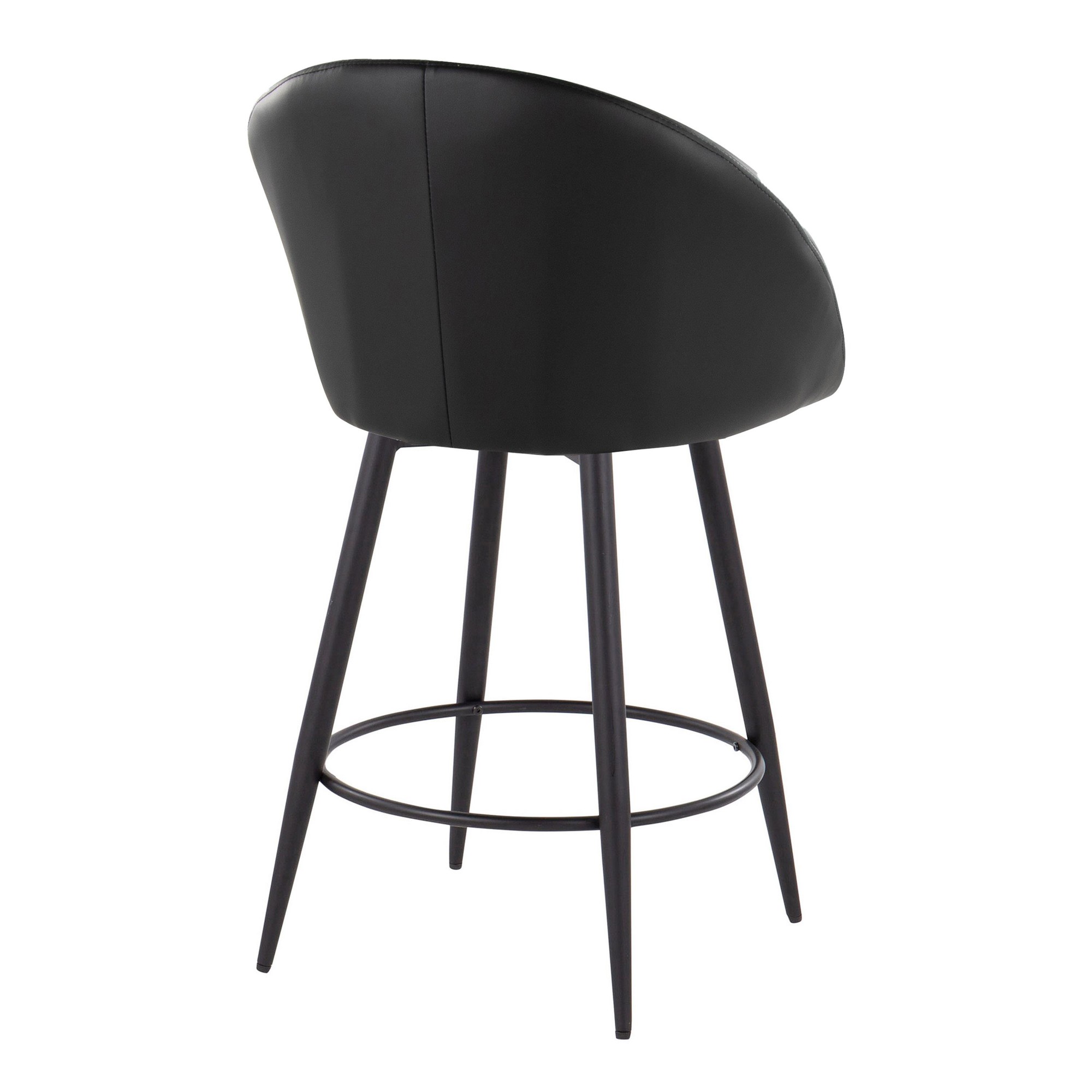 Matisse Black Contemporary 26-Inch Swivel Counter Stools (Set of 2) 7 Matisse Black Contemporary 26-Inch Swivel Counter Stools (Set of 2) - Image 7