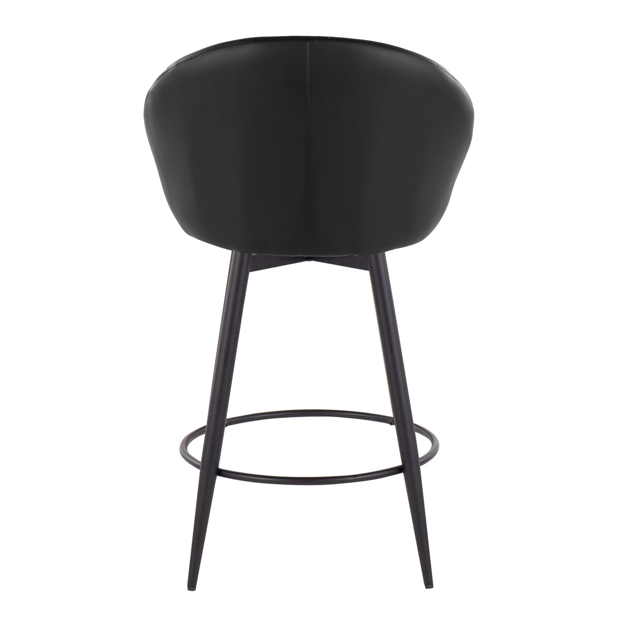 Matisse Black Contemporary 26-Inch Swivel Counter Stools (Set of 2) 8 Matisse Black Contemporary 26-Inch Swivel Counter Stools (Set of 2) - Image 8