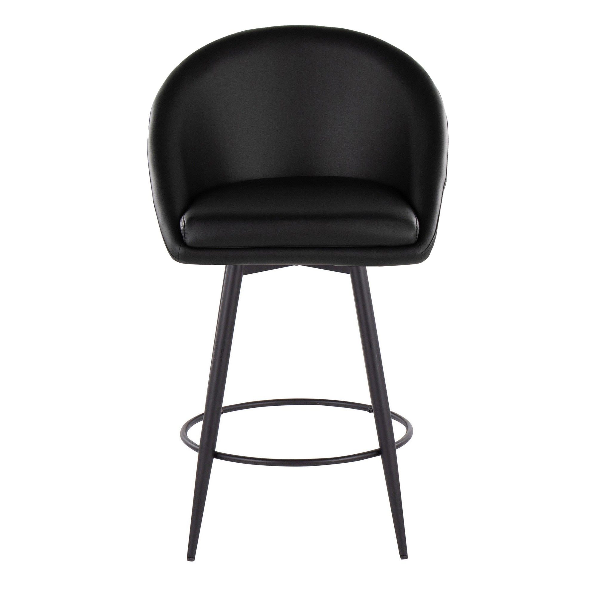 Matisse Black Contemporary 26-Inch Swivel Counter Stools (Set of 2) 9 Matisse Black Contemporary 26-Inch Swivel Counter Stools (Set of 2) - Image 9