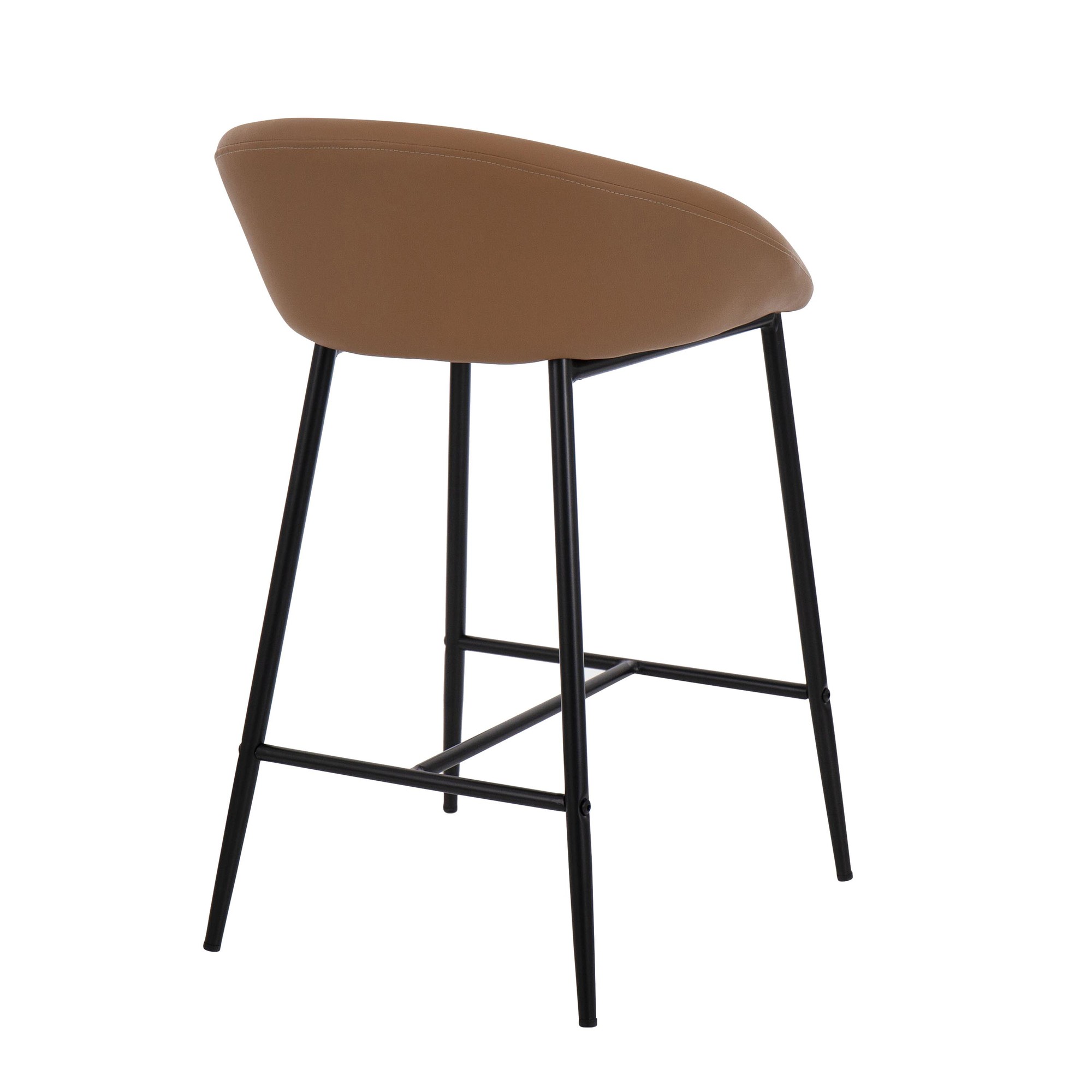 Matisse Contemporary Black and Camel Counter Stools (Set of 2) 6 Matisse Contemporary Black and Camel Counter Stools (Set of 2) - Image 6