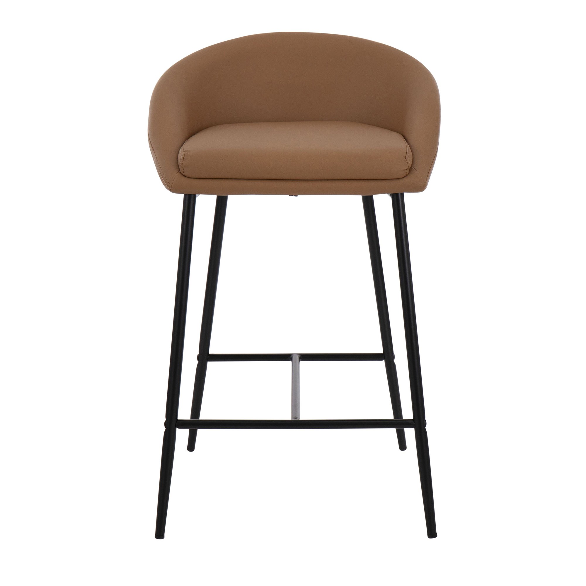 Matisse Contemporary Black and Camel Counter Stools (Set of 2) 8 Matisse Contemporary Black and Camel Counter Stools (Set of 2) - Image 8