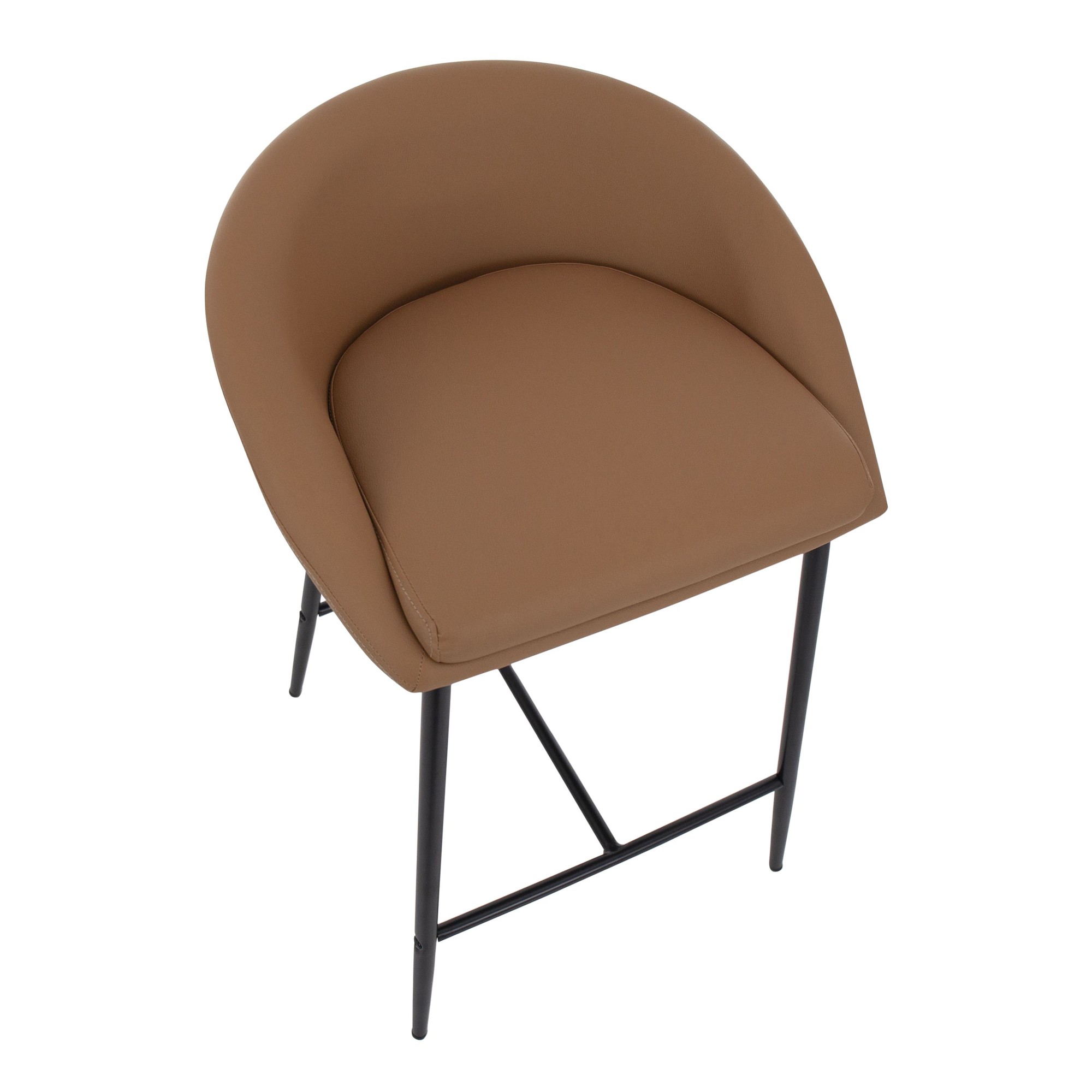 Matisse Contemporary Black and Camel Counter Stools (Set of 2) 9 Matisse Contemporary Black and Camel Counter Stools (Set of 2) - Image 9