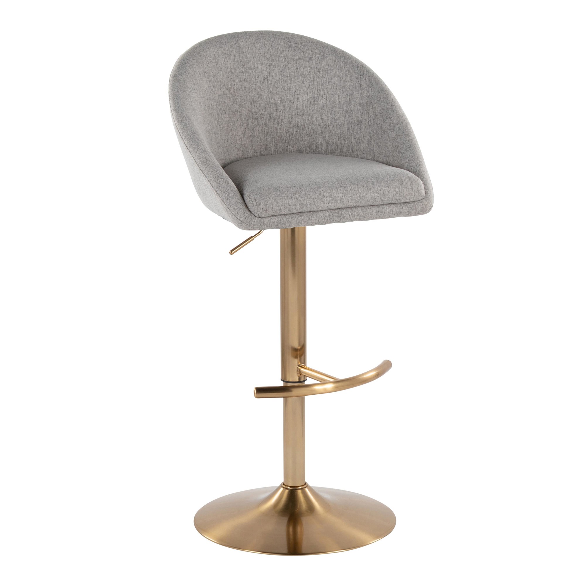 Matisse Gold and Grey Contemporary Adjustable Barstool (Set of 2) 4 Matisse Gold and Grey Contemporary Adjustable Barstool (Set of 2) - Image 4