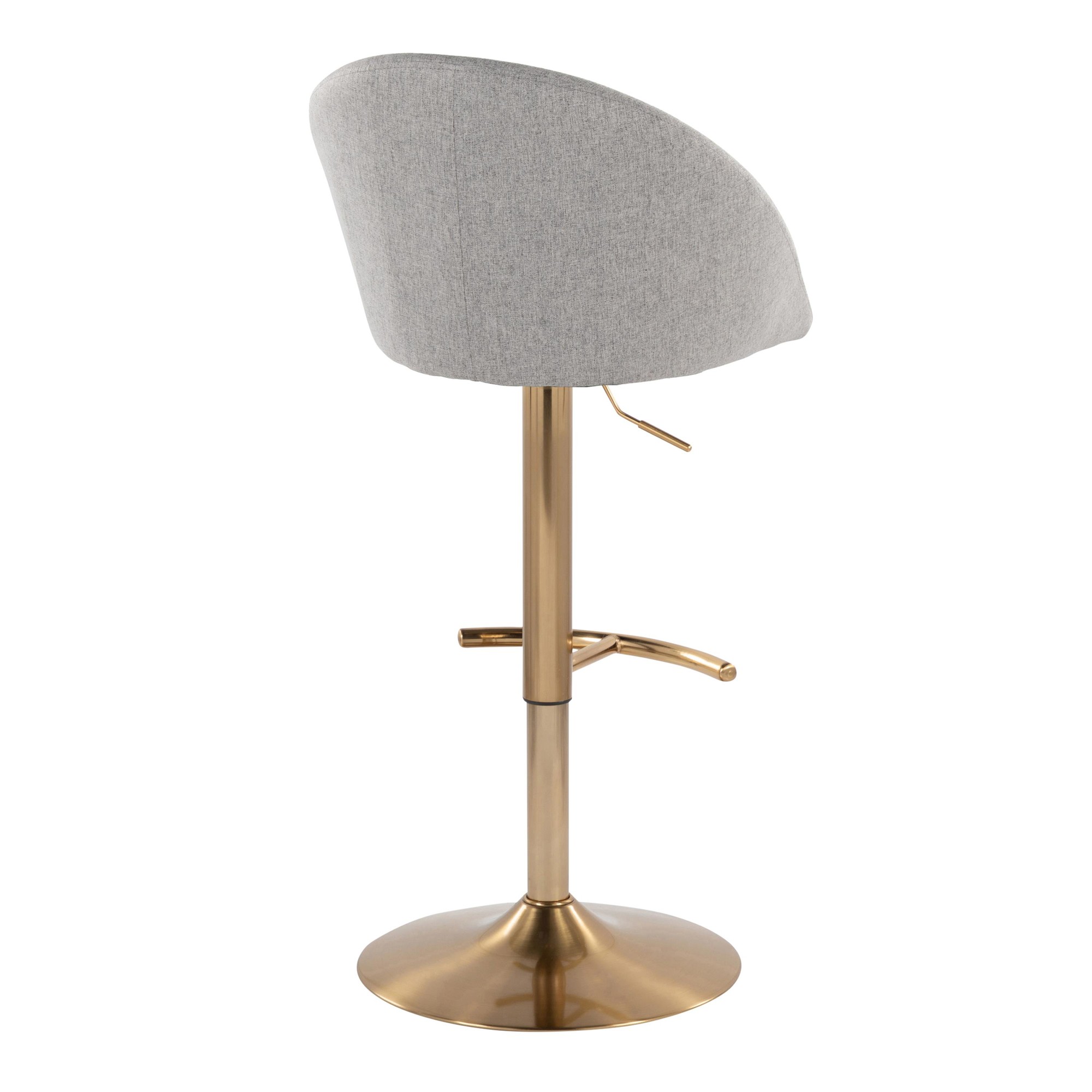 Matisse Gold and Grey Contemporary Adjustable Barstool (Set of 2) 6 Matisse Gold and Grey Contemporary Adjustable Barstool (Set of 2) - Image 6