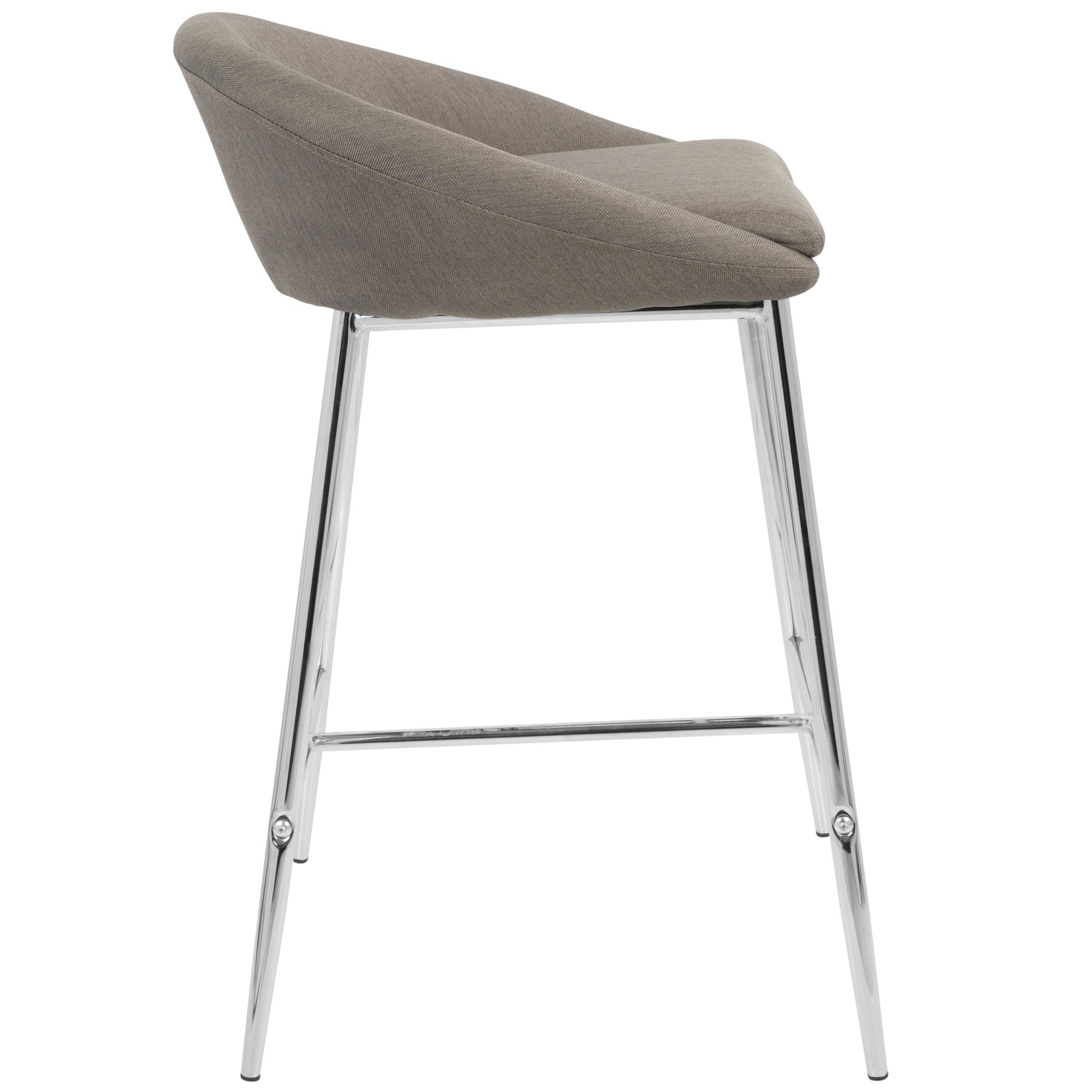 Matisse Grey Fabric Contemporary 26-Inch Counter Stools (Set of 2) 5 Matisse Grey Fabric Contemporary 26-Inch Counter Stools (Set of 2) - Image 5