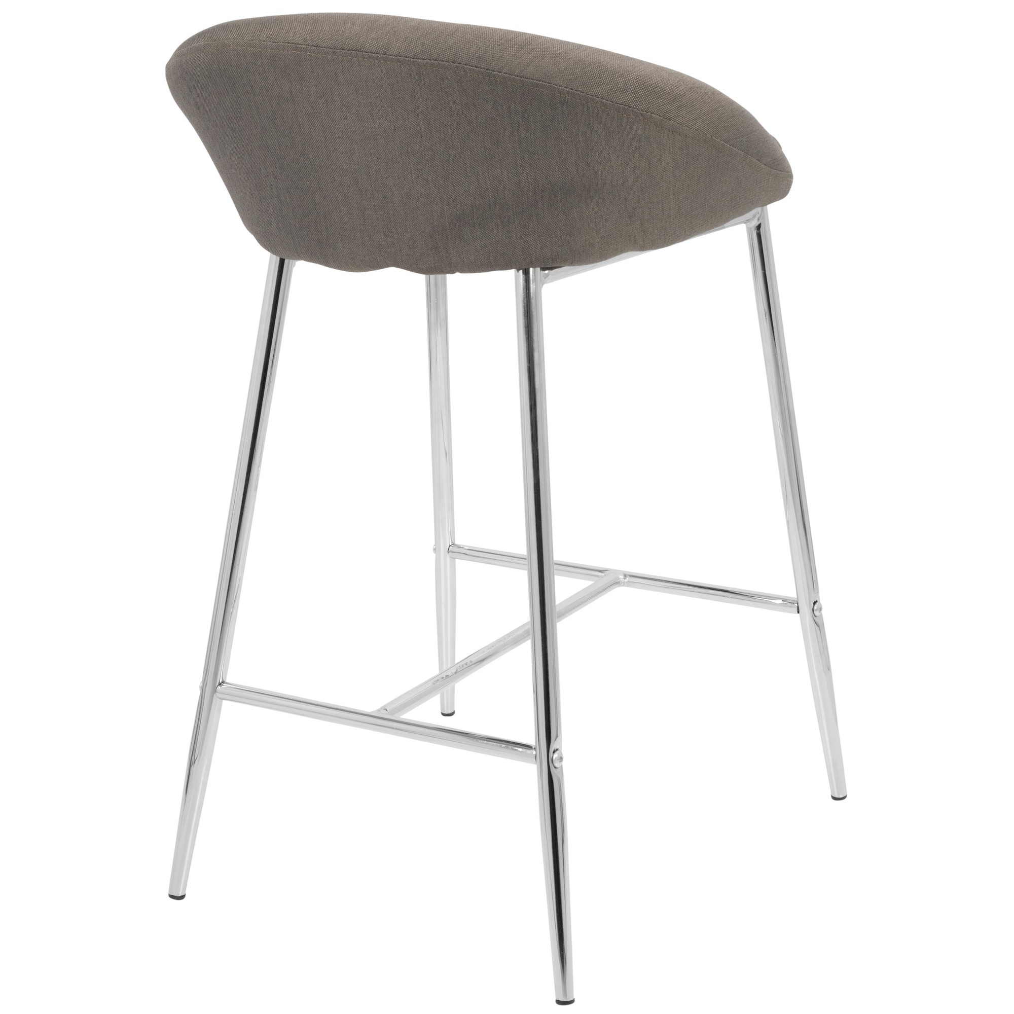 Matisse Grey Fabric Contemporary 26-Inch Counter Stools (Set of 2) 6 Matisse Grey Fabric Contemporary 26-Inch Counter Stools (Set of 2) - Image 6