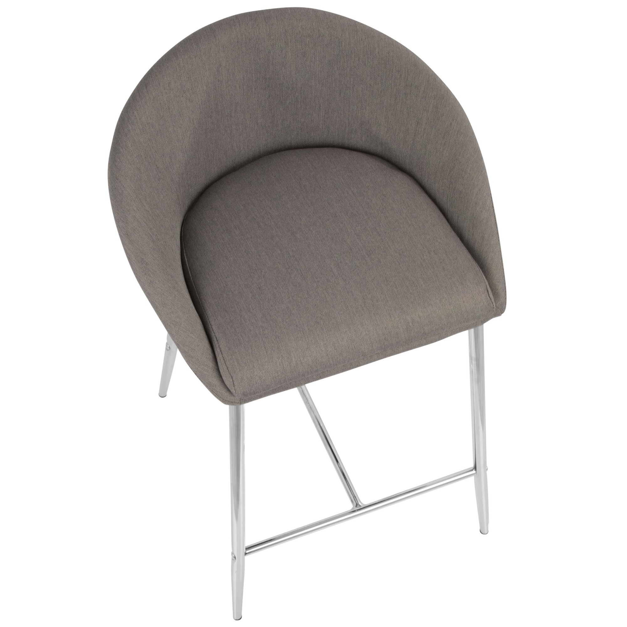 Matisse Grey Fabric Contemporary 26-Inch Counter Stools (Set of 2) 9 Matisse Grey Fabric Contemporary 26-Inch Counter Stools (Set of 2) - Image 9