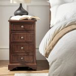 Mattew Black Charging Walnut End Table with Casters