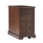 Mattew Black Charging Walnut End Table with Casters