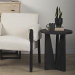 Mattius Black Wood Accent Table