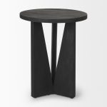 Mattius Black Wood Accent Table