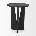 Mattius Black Wood Accent Table