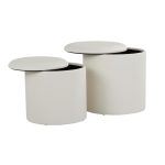 Maverick Cream Faux Leather Textured Contemporary Nesting Ottomans 14 Maverick Cream Faux Leather Textured Contemporary Nesting Ottomans