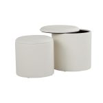 Maverick Cream Faux Leather Textured Contemporary Nesting Ottomans 17 Maverick Cream Faux Leather Textured Contemporary Nesting Ottomans