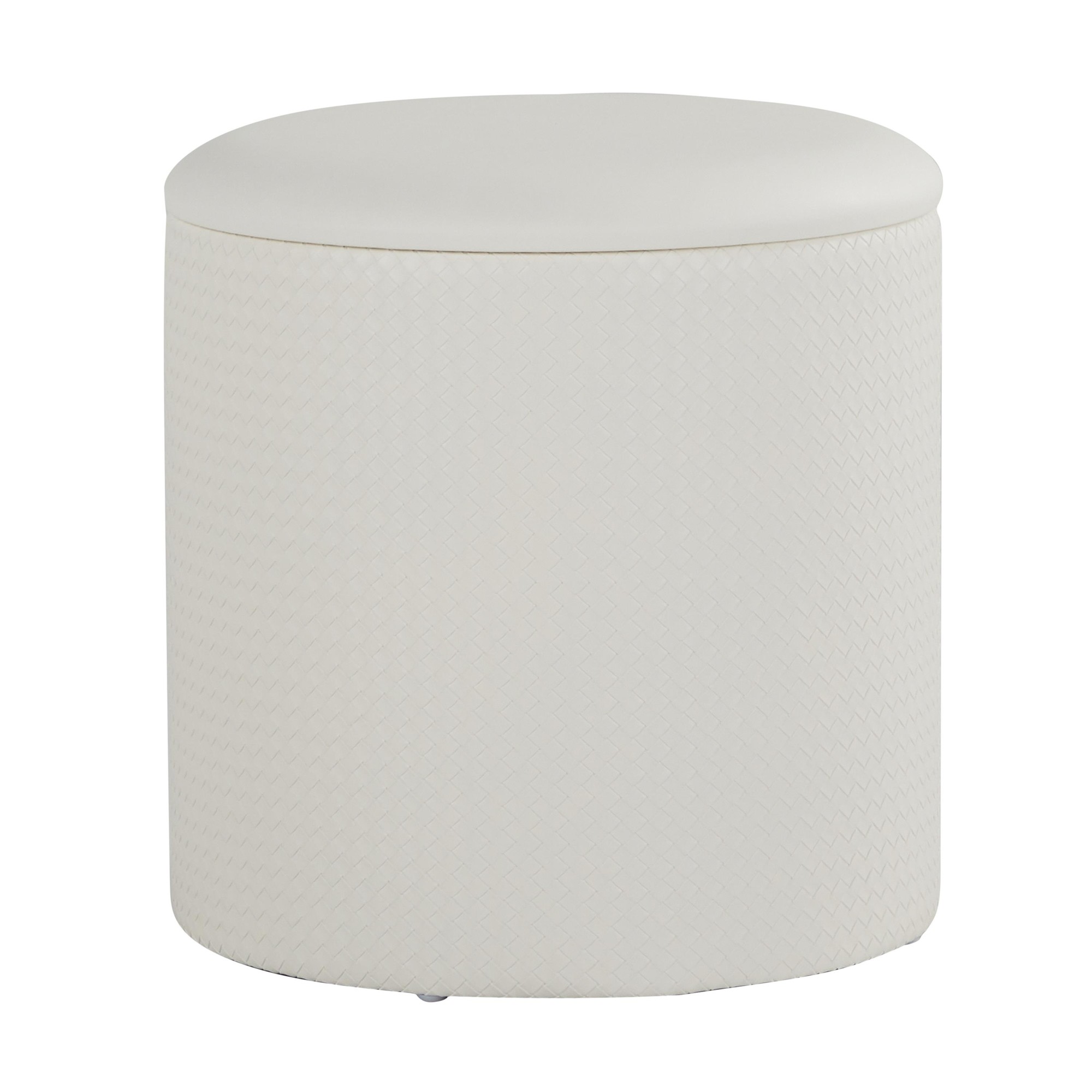Maverick Cream Faux Leather Textured Contemporary Nesting Ottomans 8 Maverick Cream Faux Leather Textured Contemporary Nesting Ottomans - Image 8