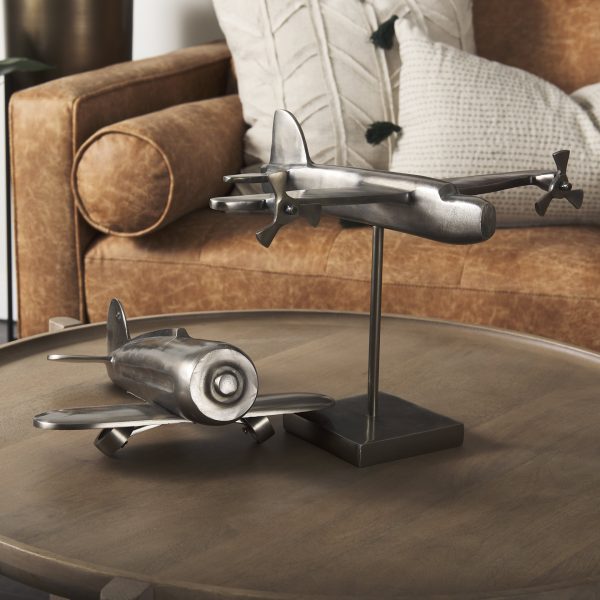 Maverick II 13L x 11W Gray Metal Fighter Plane 2