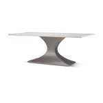 Maxton 79.0L x 39.0W x 30.0H Marble Top w/ Gunmetal Base Dining Table