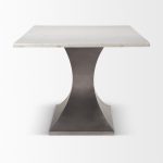 Maxton 79.0L x 39.0W x 30.0H Marble Top w/ Gunmetal Base Dining Table