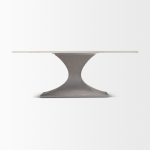 Maxton 79.0L x 39.0W x 30.0H Marble Top w/ Gunmetal Base Dining Table