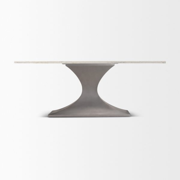 Maxton 79.0L x 39.0W x 30.0H Marble Top w Gunmetal Base Dining Table 5