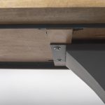 Maxton Light Brown Wood w/ Dark Gunmetal Iron Metal Dining Table