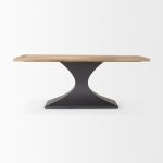 Maxton Light Brown Wood w/ Dark Gunmetal Iron Metal Dining Table