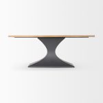Maxton Light Brown Wood w/ Dark Gunmetal Iron Metal Dining Table