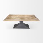 Maxton Light Brown Wood w/ Dark Gunmetal Iron Metal Dining Table