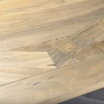 Maxton Light Brown Wood w/ Dark Gunmetal Iron Metal Dining Table