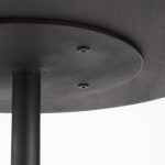 Maxwell 20" Round Dark Brown Wood w/ Black Metal Pedestal Side Table