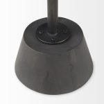 Maxwell 20" Round Dark Brown Wood w/ Black Metal Pedestal Side Table