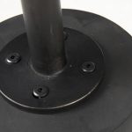 Maxwell 20" Round Dark Brown Wood w/ Black Metal Pedestal Side Table