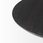 Maxwell 20" Round Dark Brown Wood w/ Black Metal Pedestal Side Table
