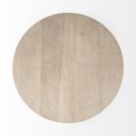 Maxwell 20" Round Light Brown Wood w/ Gold Metal Pedestal Side Table