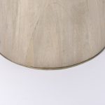 Maxwell 32" Round Light Wood Tabletop & Base w/ Gold Metal Accent Pedestal Bistro Table