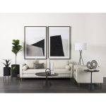 Maxwell 34L x 34W x 16H Dark Brown Wood W/ Black Metal Pedestal Base Round Coffee Table