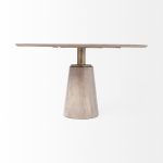 Maxwell II 54" Round Brown Solid Wood Top Brown Wood/Gold Metal Base Dining Table