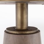 Maxwell II 54" Round Brown Solid Wood Top Brown Wood/Gold Metal Base Dining Table