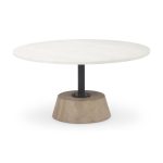 Maxwell Marble Top Pedestal Base Round Coffee Table