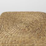 Maya 17.7L x 17.7W x 17.7H Light Brown W/Medium Brown Stripes Seagrass Square Pouf