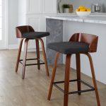 Maya 26 Inch Walnut Wood Charcoal Swivel Counter Stools (Set of 2) 13 Maya 26 Inch Walnut Wood Charcoal Swivel Counter Stools (Set of 2)