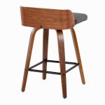 Maya 26 Inch Walnut Wood Charcoal Swivel Counter Stools (Set of 2) 20 Maya 26 Inch Walnut Wood Charcoal Swivel Counter Stools (Set of 2)