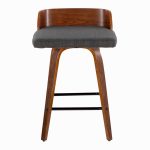 Maya 26 Inch Walnut Wood Charcoal Swivel Counter Stools (Set of 2) 22 Maya 26 Inch Walnut Wood Charcoal Swivel Counter Stools (Set of 2)