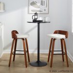Maya 30-Inch Mid-Century Modern Swivel Barstool Walnut and Charcoal (Set of 2) 14 Maya 30-Inch Mid-Century Modern Swivel Barstool Walnut and Charcoal (Set of 2)