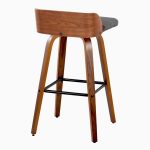 Maya 30-Inch Mid-Century Modern Swivel Barstool Walnut and Charcoal (Set of 2) 20 Maya 30-Inch Mid-Century Modern Swivel Barstool Walnut and Charcoal (Set of 2)