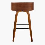Maya 30 Mid-Century Modern Walnut and Charcoal Barstools (Set of 2)